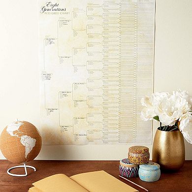 15 Pack Family Tree Charts To Fill In, Eight Generation Genealogy Poster, 17x22"