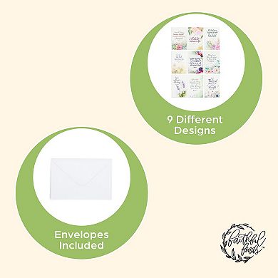 36 Pack Religious Sympathy Cards With Envelopes, Watercolor Floral Designs, 4x6"