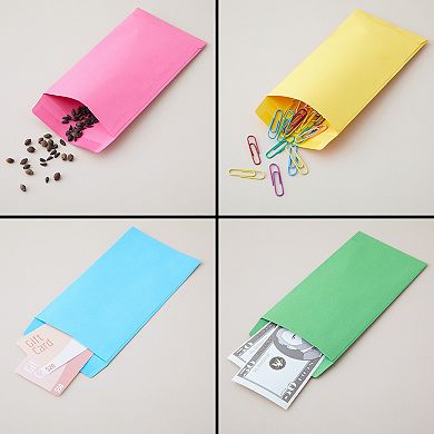 100 Pack Colorful Money Envelopes For Cash, Payroll, Money Saving (3.5x6.5 Inch)