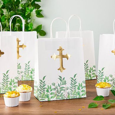 15 Pack Of Religious Party Favor Gift Bags, Confirmation Gift Bags, 10 X 8 X 4"