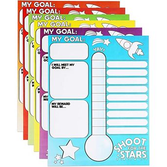 Goal Thermometer Trackers For Classrooms, 6 Pack (17 X 22 in