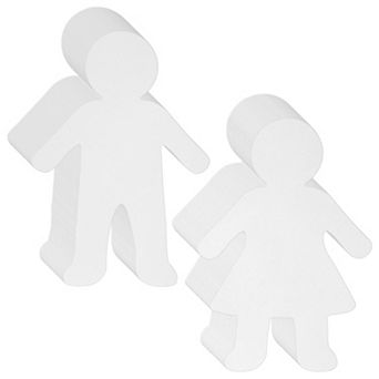 Paper Shapes Of Boy And Girl, Pack Of 48 Blank Paper Kid Shaped People Cutouts