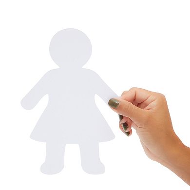 Paper Shapes Of Boy And Girl, Pack Of 48 Blank Paper Kid Shaped People Cutouts