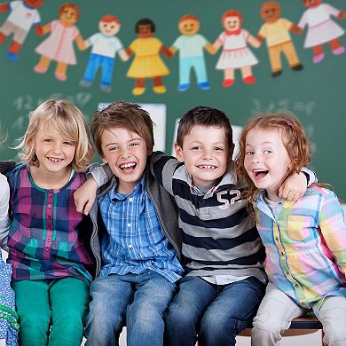 Paper Shapes Of Boy And Girl, Pack Of 48 Blank Paper Kid Shaped People Cutouts