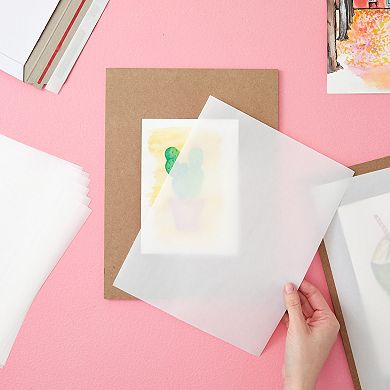 100 Pack Glassine Paper Sheets - Onion Skin Paper For Artwork, Diy Projects