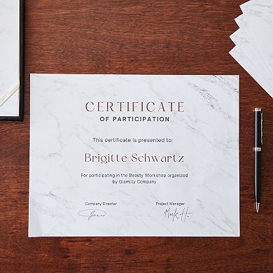 96-pack Marble Stationery Paper,double Sided Decorative Design Paper, 8.5" X 11"