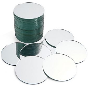 50-pack Small Round Mirrors For Crafts, 3-inch Glass Tile Circles For Wall Decor