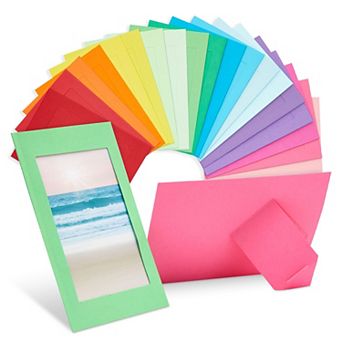 50 Pack Cardboard Picture Frames With Easel Stand, 10 Rainbow Colors, 4x6 In