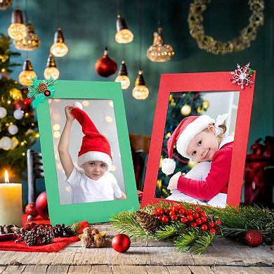 50 Pack Cardboard Picture Frames With Easel Stand, 10 Rainbow Colors, 4x6 In