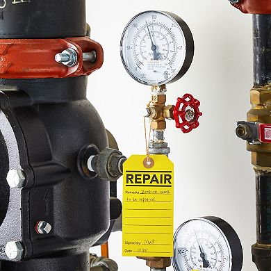 100-pack Yellow Equipment Repair Tags For Broken Machinery, 2.6 X 5.25"