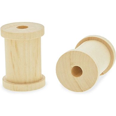 Small Unfinished Wooden Spools For Crafts (2 X 1.5 In, 24 Pack)