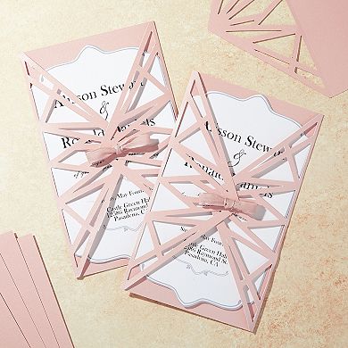 48 Sheets Pink Metallic Shimmer Cardstock Paper For Crafts, 250gsm, 8.5 X 11 In