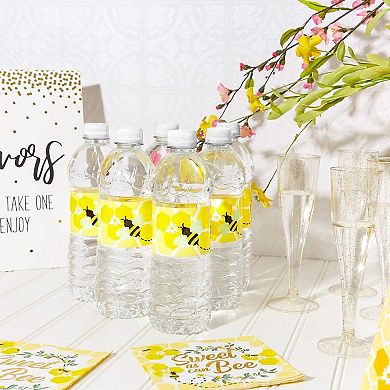 100-sheet Bumble Bee Water Bottle Labels, Waterproof Tear Resistant, 8.5" X 2"
