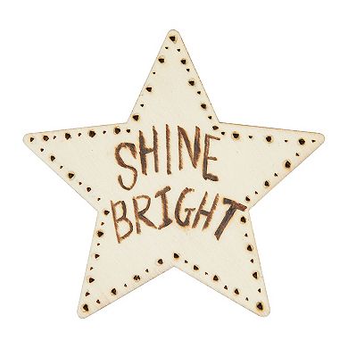 24 Pack Unfinished Wood Cutout Wooden Star Shaped For Diy Crafts Project, 3.8 In