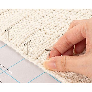 Extra Thick Blocking Mats For Knitting & Crochet, 200 T Pins, Storage Bag, 12.5"