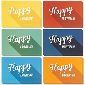 36 Pack Retro Anniversary Cards With Envelopes For Work, Weddings, 4 X 6"