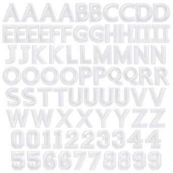 82 pc Letter Number Iron On Patches For Clothing Jeans Backpacks Shirts, 1 in
