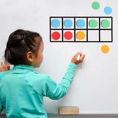4 Pack Giant Magnetic Ten Frames With 48 Math Counters For Classroom Learning