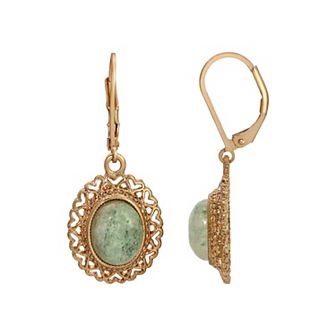 1928 Oval Heart Filigree Drop Earrings