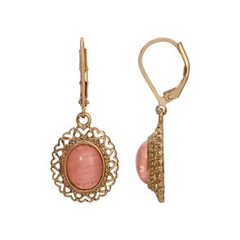 1928 Oval Heart Filigree Drop Earrings