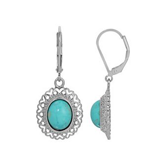 1928 Oval Heart Filigree Drop Earrings