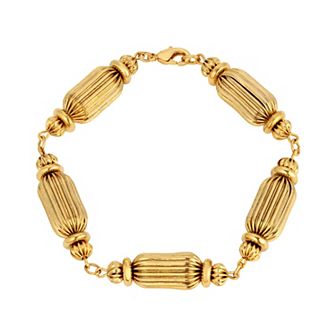 1928 Gold Tone Rondell Shaped Bracelet