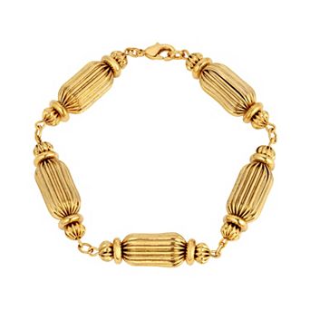 1928 Gold Tone Rondell Shaped Bracelet