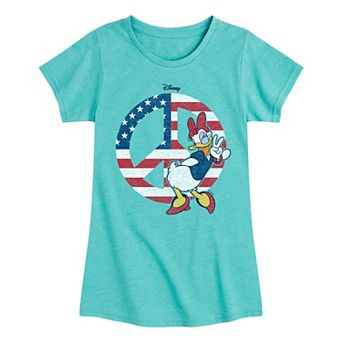 Disney's Daisy Duck Girls 7-16 Peace Americana Graphic Tee