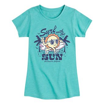 Girls 7-16 Surf With The Sun Graphic Tee