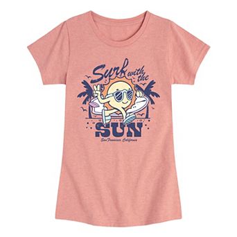 Girls 7-16 Surf With The Sun Graphic Tee