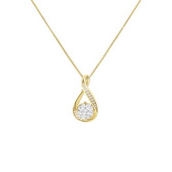 PRIMROSE Sterling Silver Cubic Zirconia Infinity Pendant Necklace