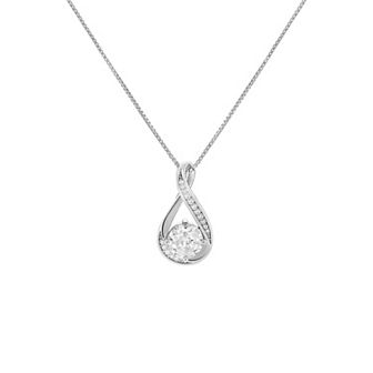 PRIMROSE Sterling Silver Cubic Zirconia Infinity Pendant Necklace