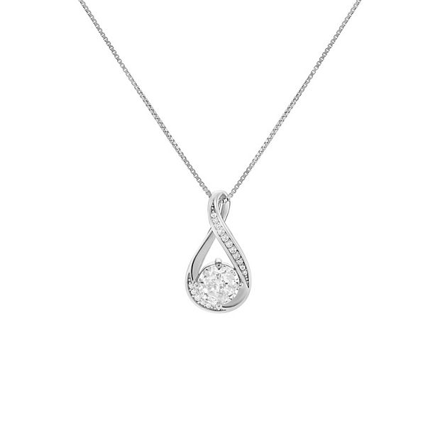 PRIMROSE Sterling Silver Cubic Zirconia Infinity Pendant