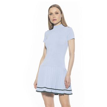 Women's ALEXIA ADMOR Devika Mockneck Pleated Knit Dress