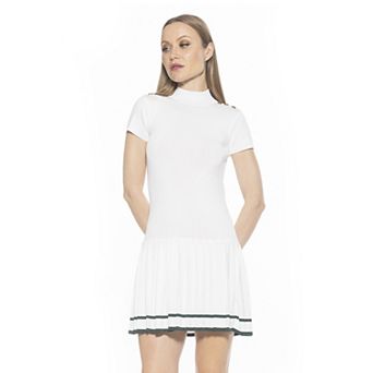 Women's ALEXIA ADMOR Devika Mockneck Pleated Knit Dress