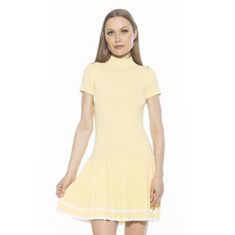 Women's ALEXIA ADMOR Devika Mockneck Pleated Knit Dress
