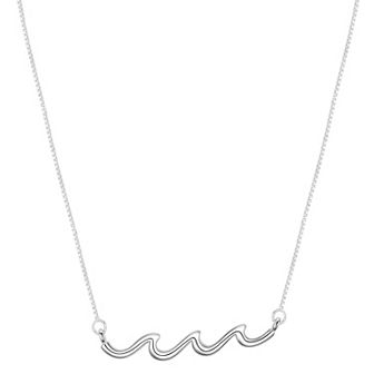 Timeless Sterling Silver Wave Pendant Necklace