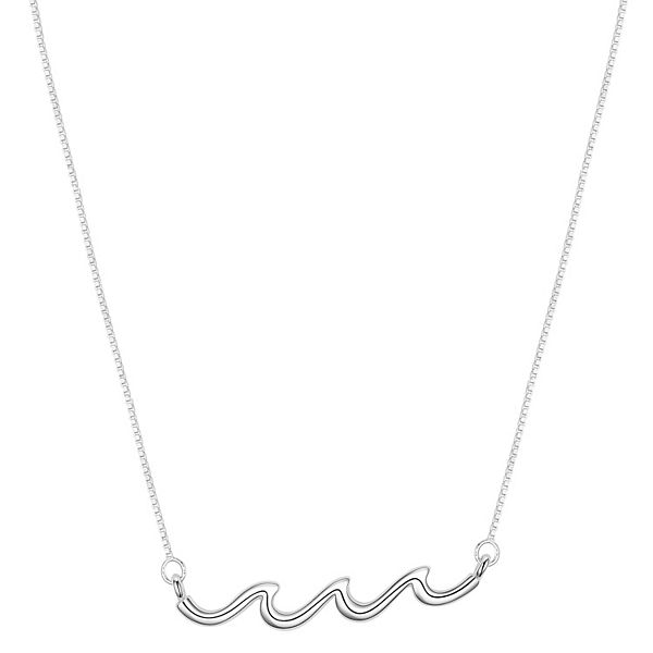 Sterling Silver Rhodium-Plated Wave Necklace main image 0
