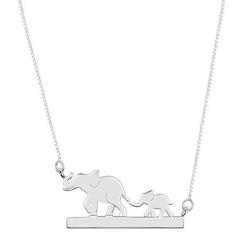Timeless Timeless Sterling Silver Elephant Bar Pendant Necklace