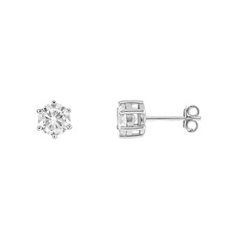 PRIMROSE Sterling Silver Cubic Zirconia Stud Earrings