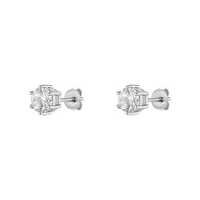 PRIMROSE Sterling Silver Cubic Zirconia Stud Earrings