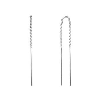 PRIMROSE Sterling Silver Polished Threader Chain Earrings
