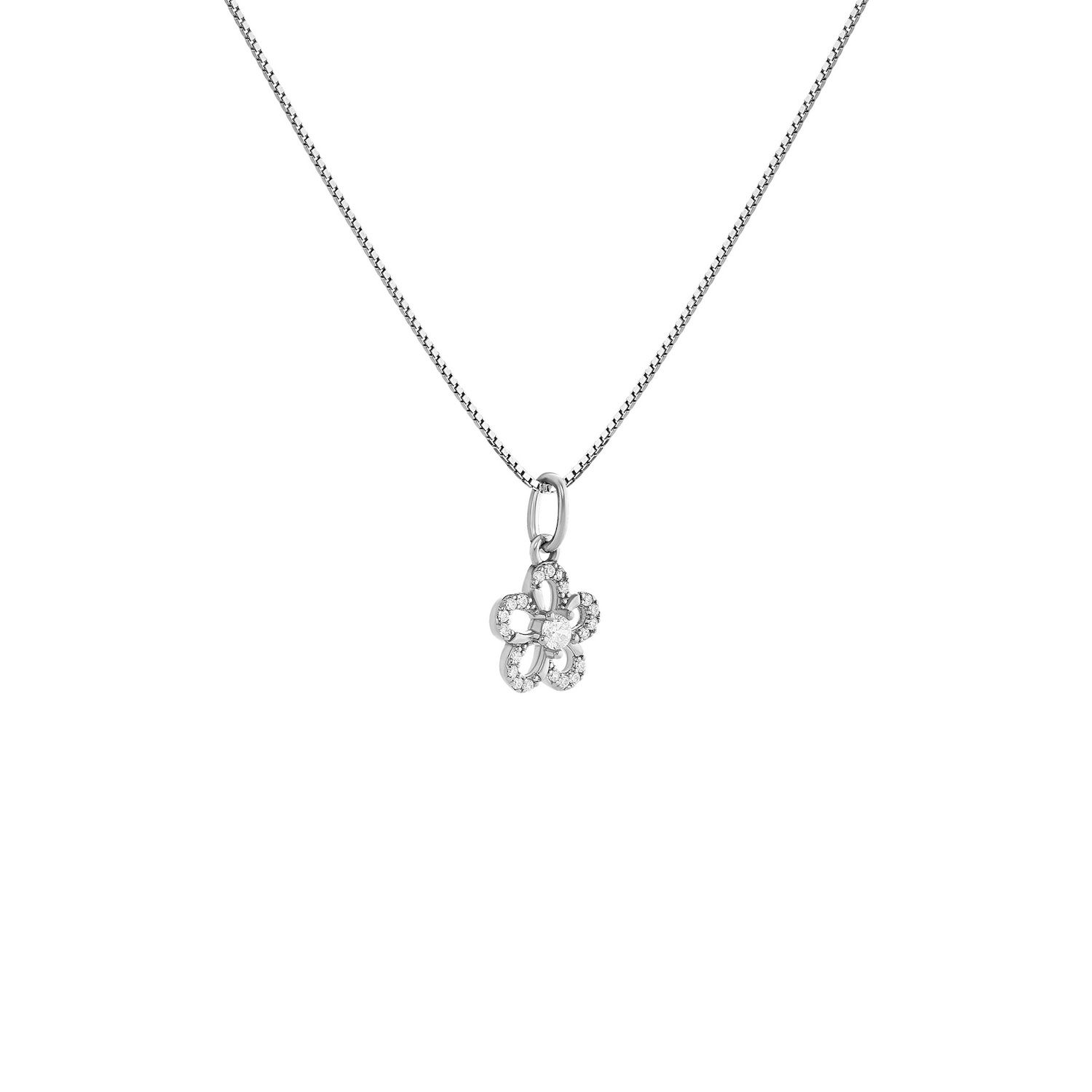 Collier Pendentif Lune Et Étoiles En Zirconium Cubique Plaqué Argent - Longueur 16+2 Pouces, Neuf Avec étiquette