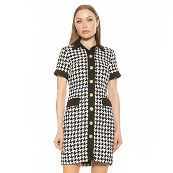 Women's ALEXIA ADMOR Jenni Button Down Tweed Shirt Dress