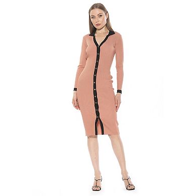 Women's ALEXIA ADMOR Cordelia Long Sleeve Knit Midi Dress