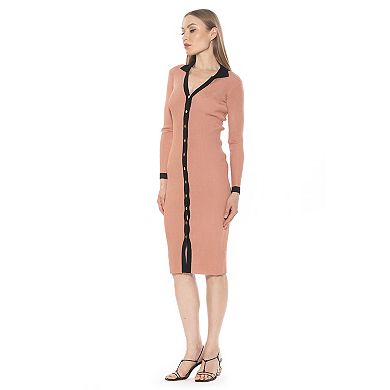 Women's ALEXIA ADMOR Cordelia Long Sleeve Knit Midi Dress