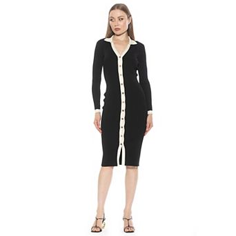 Women's ALEXIA ADMOR Cordelia Long Sleeve Knit Midi Dress