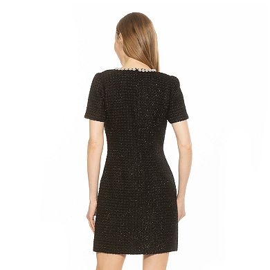 Women's ALEXIA ADMOR Aviva Tweed Scoop Neck Contrast Mini Dress