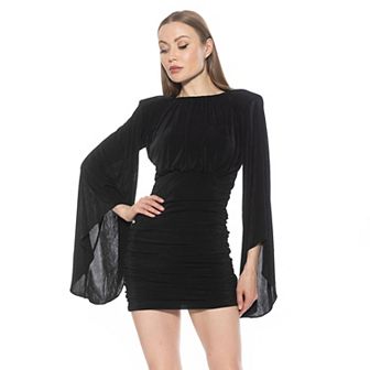 Women's ALEXIA ADMOR Sibyl Draped Sleeve Ruched Mini Dress