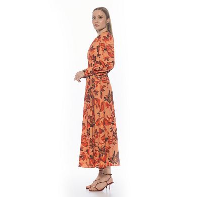 Women's ALEXIA ADMOR Yesenia Flowy Long Sleeve Maxi Dress
